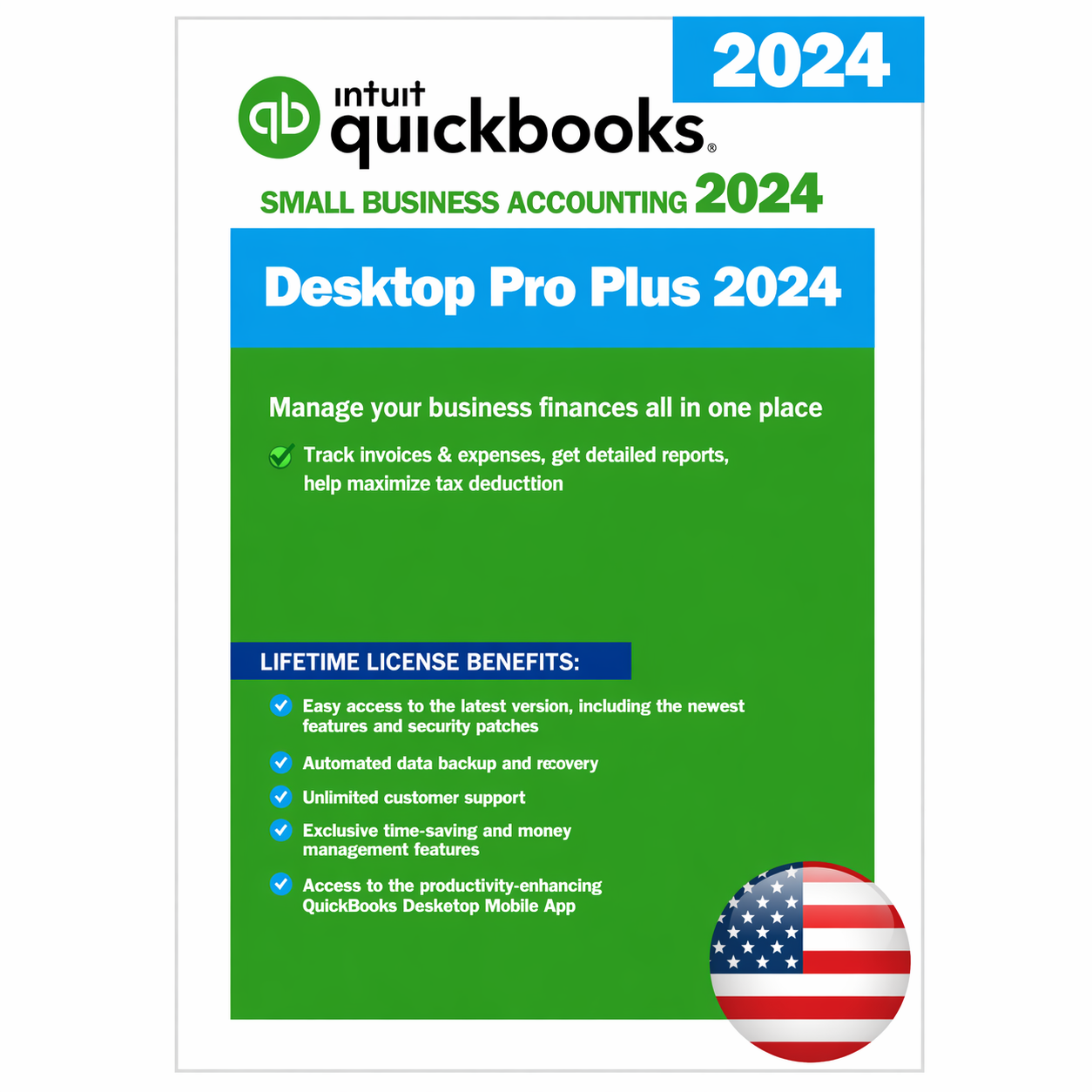 QuickBooks Desktop Pro Plus 2024 – Windows 10/11 – (3 Users)