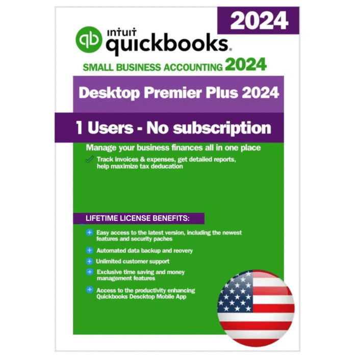 QuickBooks Desktop Premier Plus 2024 Digital License Key – Lifetime Access – USA Version (1 User)