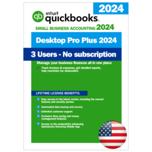 QuickBooks Desktop Pro Plus 2024 – USA Version Digital License Key – Lifetime Access (3 Users)