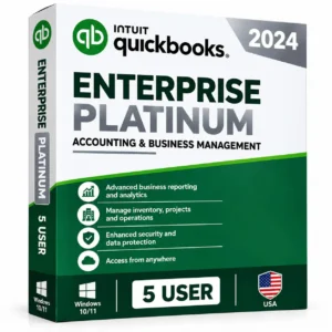 Quickbooks Desktop Enterprise Platinum 2024 for Windows Lifetime | 5 Users | US Version